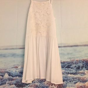 White Flowered Tank Top